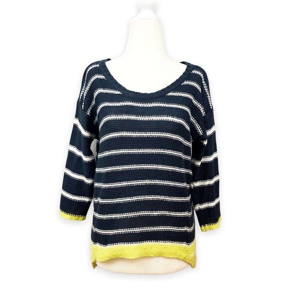 RD Style Colorblock Striped Open Knit Sweater - Picture 2 of 9